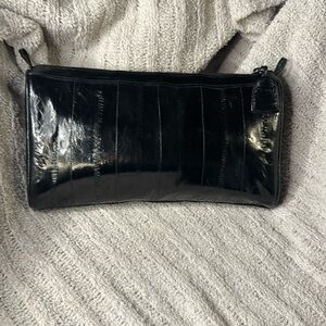 Vintage Black Eel Skin Clutch - Classy and Beautiful See Pics